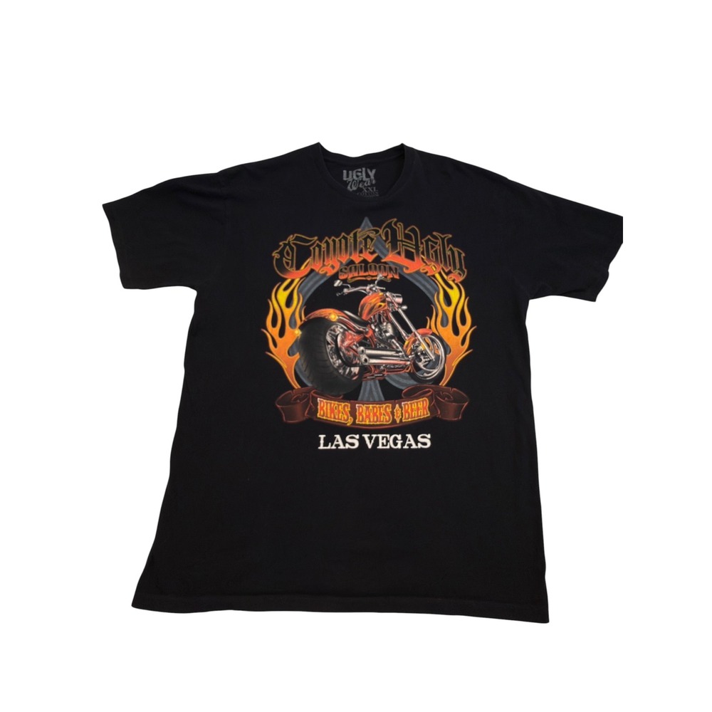 Coyote Ugly Saloon Las Vegas Biker Graphic T Shirt XXL Black Motorcycle Tee